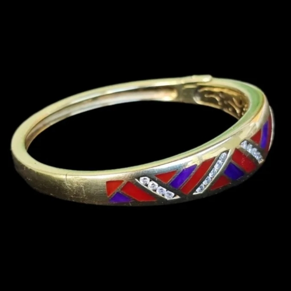 Sold Asch Grossbardt 14k Gold Diamond Bangle Bracelet 30 gm - Picture 7 of 17